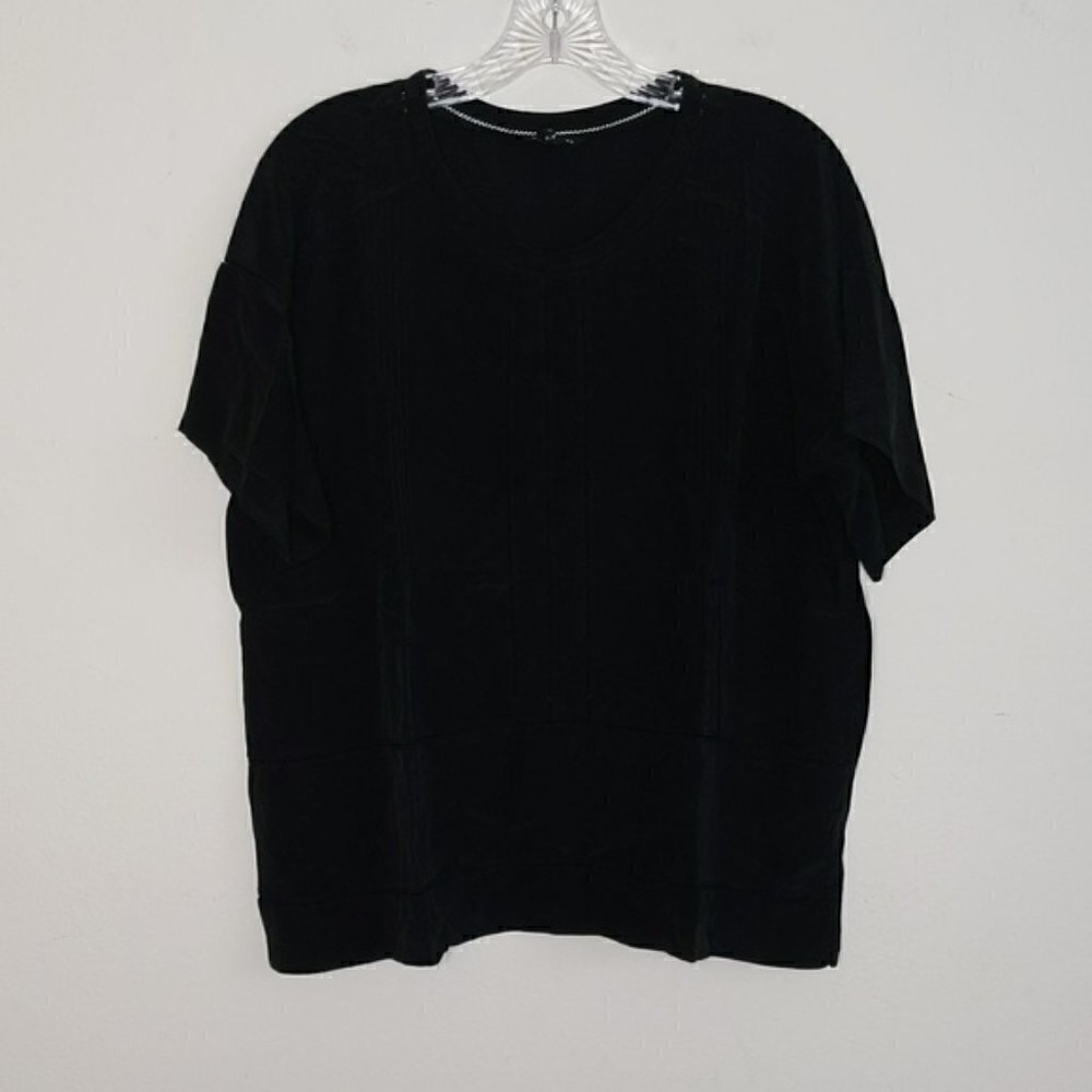 Club Monaco Silk Short Sleeve Blouse Shirt